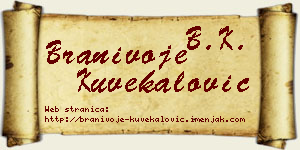 Branivoje Kuvekalović vizit kartica